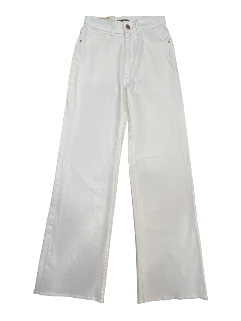 NWT DL1961 Hepburn High Rise Wide Leg White Jeans Sz 23 w/ Small